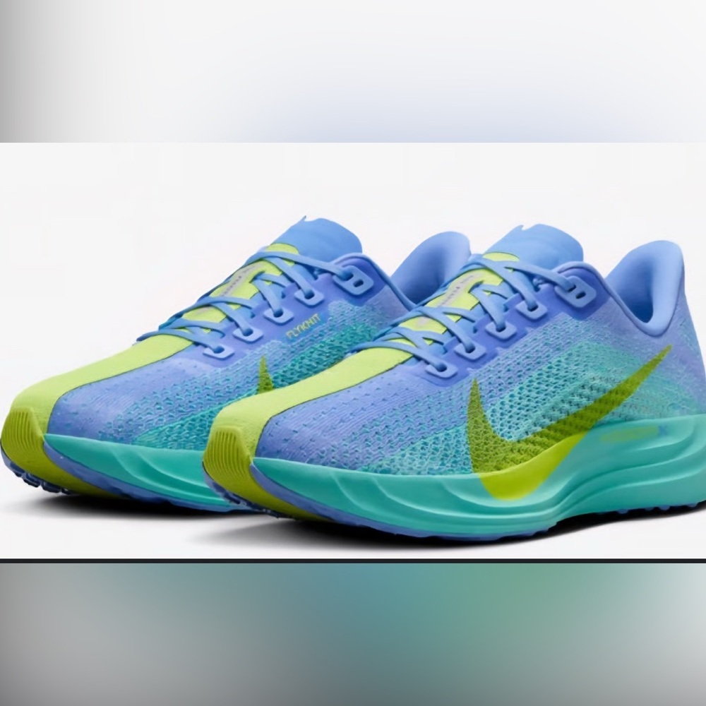 Nike Pegasus Plus Vibrant Blue and Neon Yellow Athletic Shoes